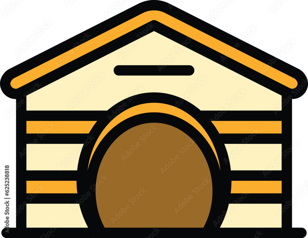 Wall mural puppy kennel icon outline vector. pet house. canine house color flat - Wall murals