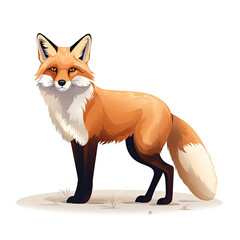 red fox isolated on white - Generative AI