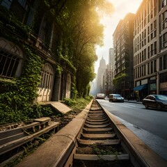 Fototapeta premium tracks in the night