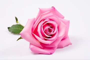 Beautiful Pink Rose Flower on Vintage White Background for Valentine, Anniversary, and Love-themed Design Projects. Generative AI