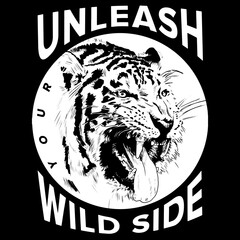 lion drawn with slogan Vector design for t-shirt graphics, banner, fashion prints, slogan tees, stickers, flyer, posters and other creative uses