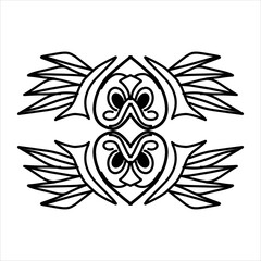 Obraz premium love ornament illustration, valentines day ornament, love icon design with attractive kha carving for valentines celebration