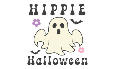 Hippie Halloween Retro SVG.