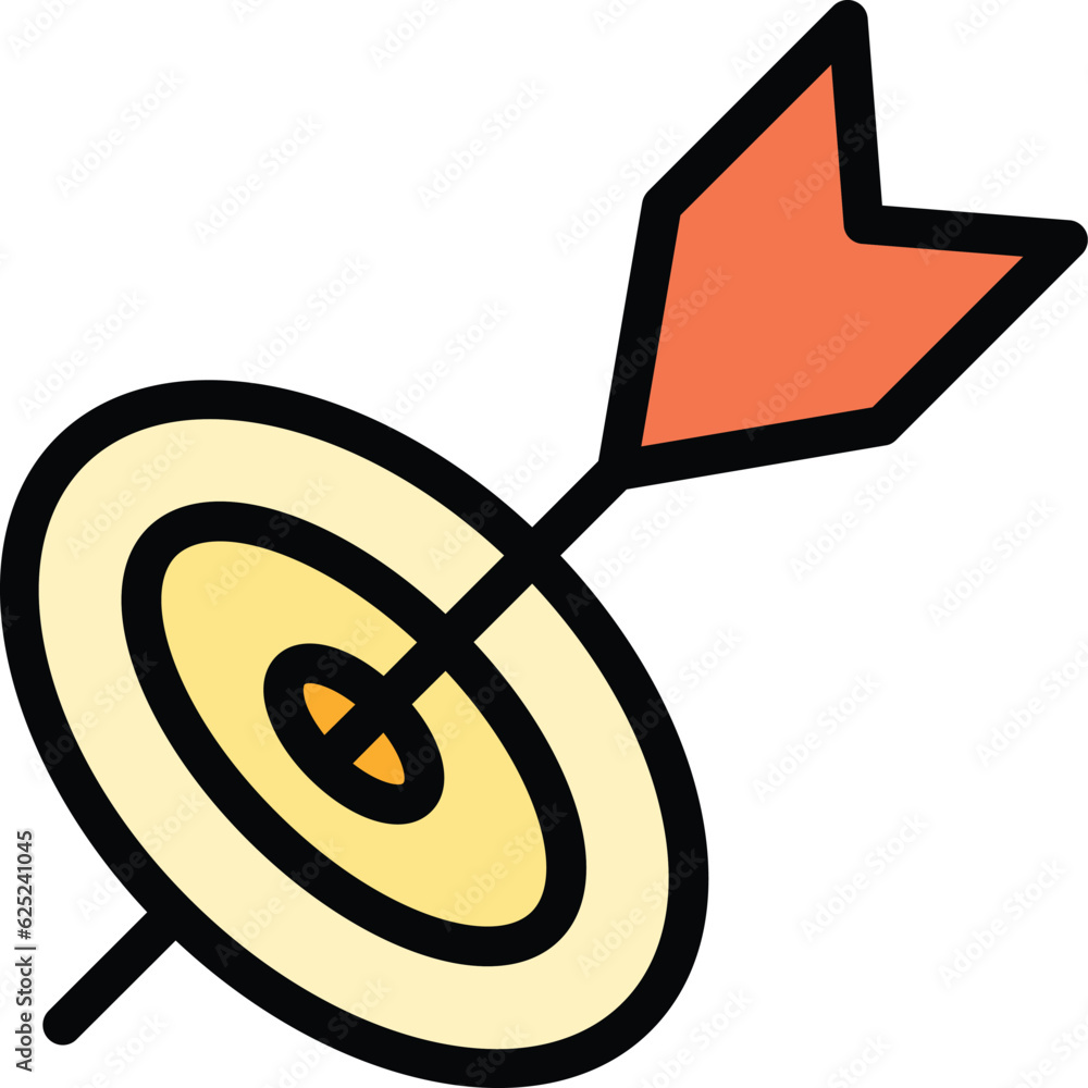 Aufkleber target arrow icon outline vector. dart bullseye. hit dartboard color flat