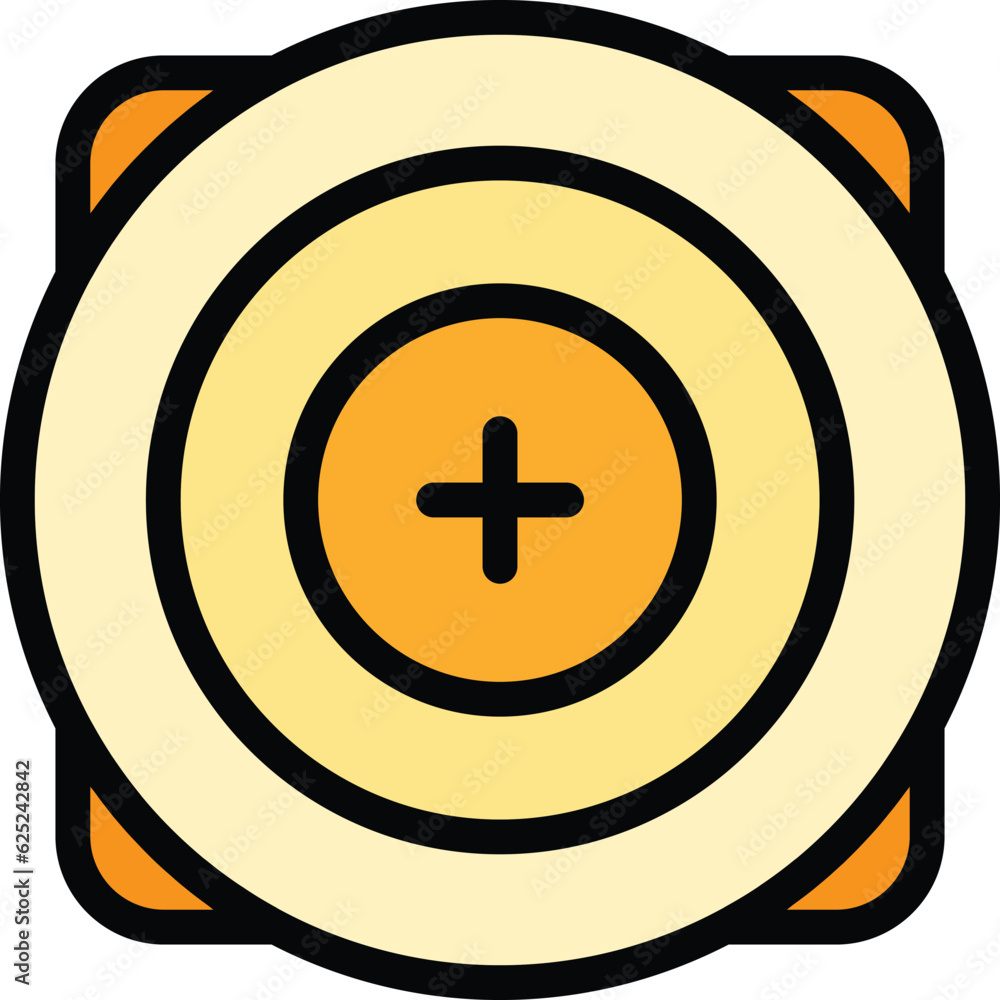 Poster competition target icon outline vector. arrow goal. dart focus color flat