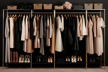 Woman's wardrobe collection.