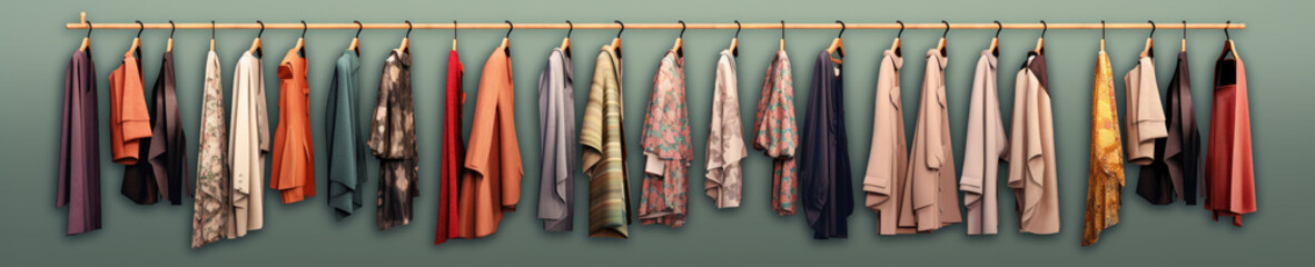 Woman's wardrobe collection.