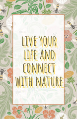 poster para conectarnos con la naturaleza y vivir para cuidarla 