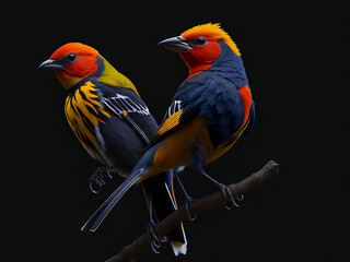 Western Tanager. AI Generative