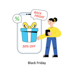 Black Friday  Flat Style Design Vector illustration. Stock illustration