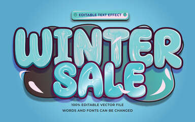 winter sale promotion text effect editable