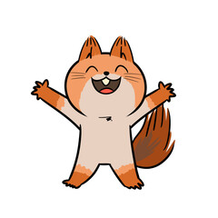 ハッピーなリスのイラスト