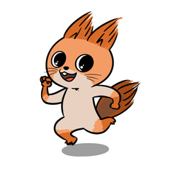 スキップしてるリスのイラスト