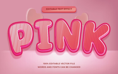 pink love text effect editable