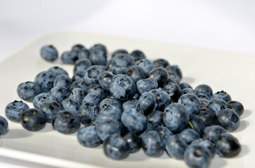 Blueberries in a plate closeup