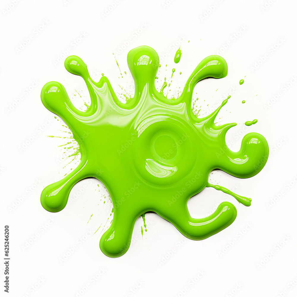 Wall mural green slime splat. halloween dripped goo splash