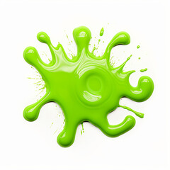 Fototapeta premium green slime splat. Halloween dripped goo splash