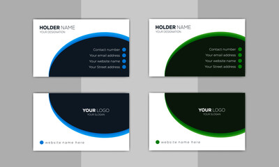 Fototapeta premium Corporate Business Card Design Template, Double-sided creative business card template, Modern Creative Business Card Template, Developer Designer Visiting Card Design ideas for personal identity