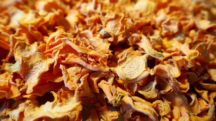 dried orange carrots cut into large pieces. spice . preparation for the kitchen