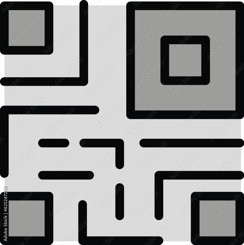 Poster barcode icon outline vector. qr code. scan label color flat