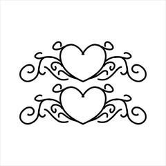love ornament illustration, valentines day ornament, love icon design with attractive kha carving for valentines celebration