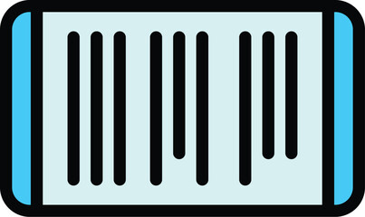 Scanning app icon outline vector. Phone scan. Qr code color flat