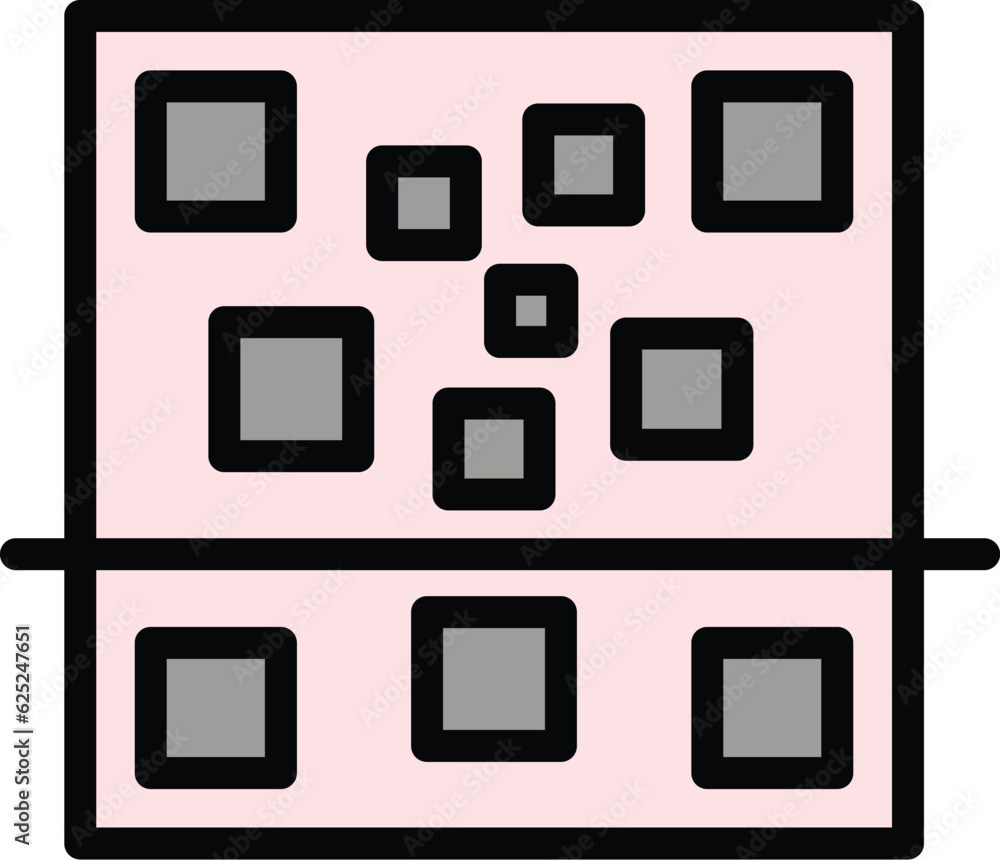 Poster digital code reader icon outline vector. qr scan. phone scanner color flat