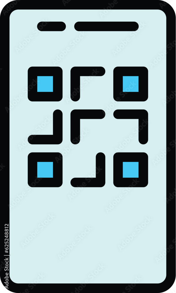 Poster screen barcode icon outline vector. scan code. mobile qr color flat