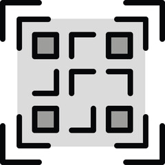Reader code frame icon outline vector. Scan barcode. Scanner qrcode color flat