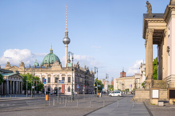 Fototapeta na wymiar panoramic view at the city center of berlin