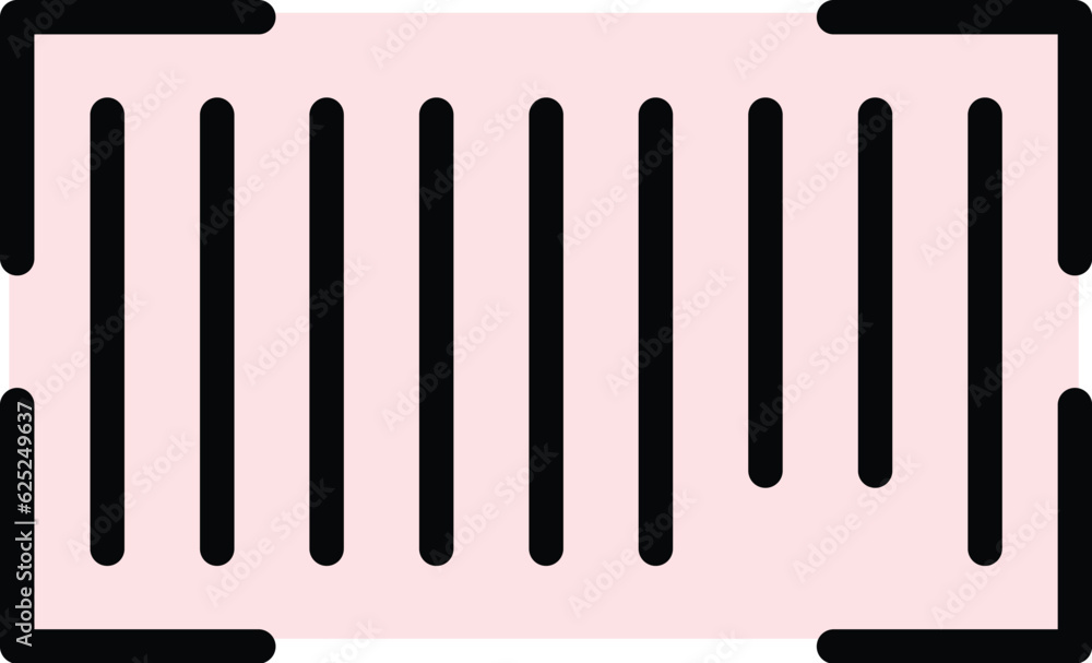 Poster qr frame icon outline vector. scan code. qrcode scanner color flat