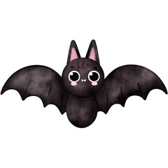 Cute Bat, Bat, Bat illustration, watercolor, Halloween, Cute Halloween Bat, Halloween illustration