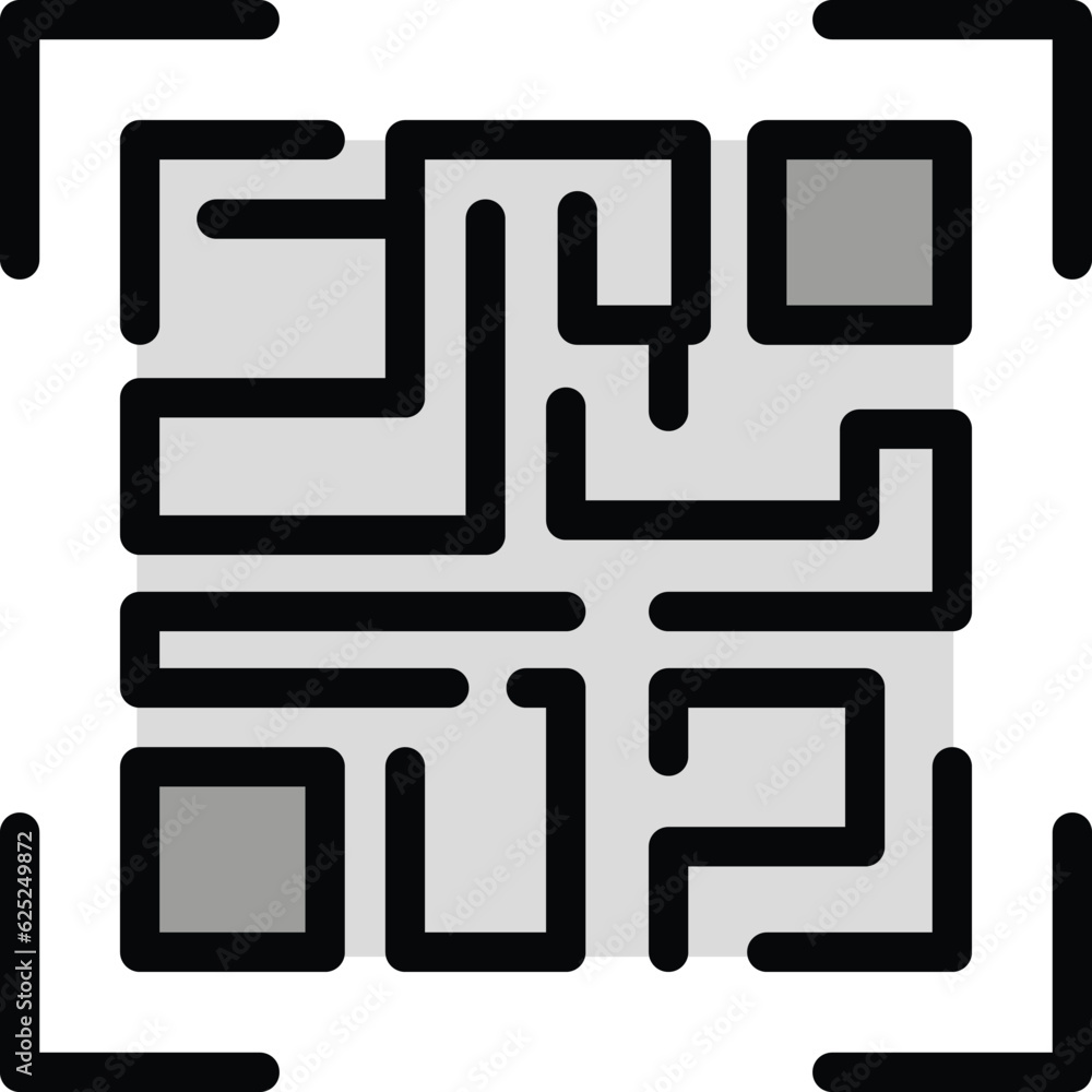 Poster safety barcode icon outline vector. qr code. mobile scan color flat