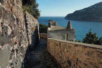  Beautiful view from the  famous Aragonese Castle near Ischia Island, at the northern end of the Gulf of Naples, Italy.