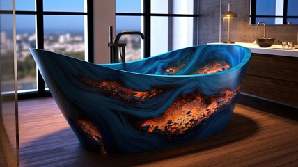 Unusual bathtub design that you won't find in every store, so if you have one, everyone will be talking about your epoxy bathtub. Generative AI Technology 