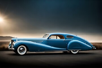 Obraz na płótnie Canvas Classic Car, elegant coachbuilt Grand Tourers,side view, pinstripes