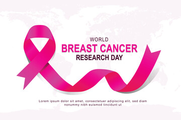 World Breast Cancer Research Day background.