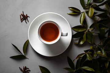 cozy and rustic tea, hot beverage created with generative ai