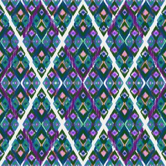 Abstract ethnic ikat chevron pattern background, carpet, wallpaper, clothing, wrapping, batik, fabric, vector illustration, embroidery style, background for decoration.