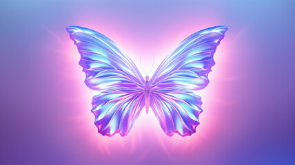Obraz na płótnie Canvas Beautiful holographic mystical charm butterfly illustration/ background.
