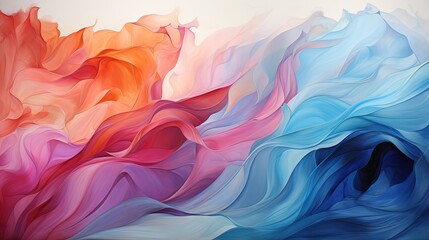  an abstract painting of a colorful wave of liquid paint on a white background.  generative ai