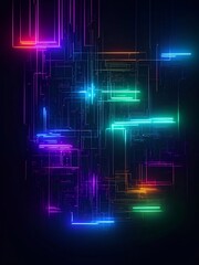 Obraz premium Futuristic white, back, red, blue, yellow, Hologram, Pastel, Modern Technology cyberpunk illustration art abstract background generative ai