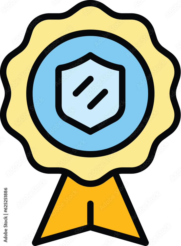 Wall mural Privacy award icon outline vector. Safety shield. Safety emblem color flat - Wall murals