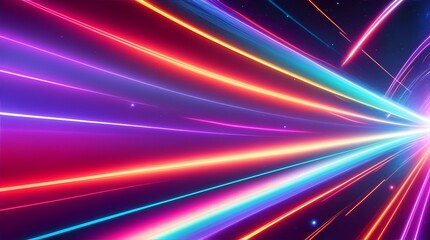 Obraz premium Colorful Light Speed Streaks at the Event Horizon