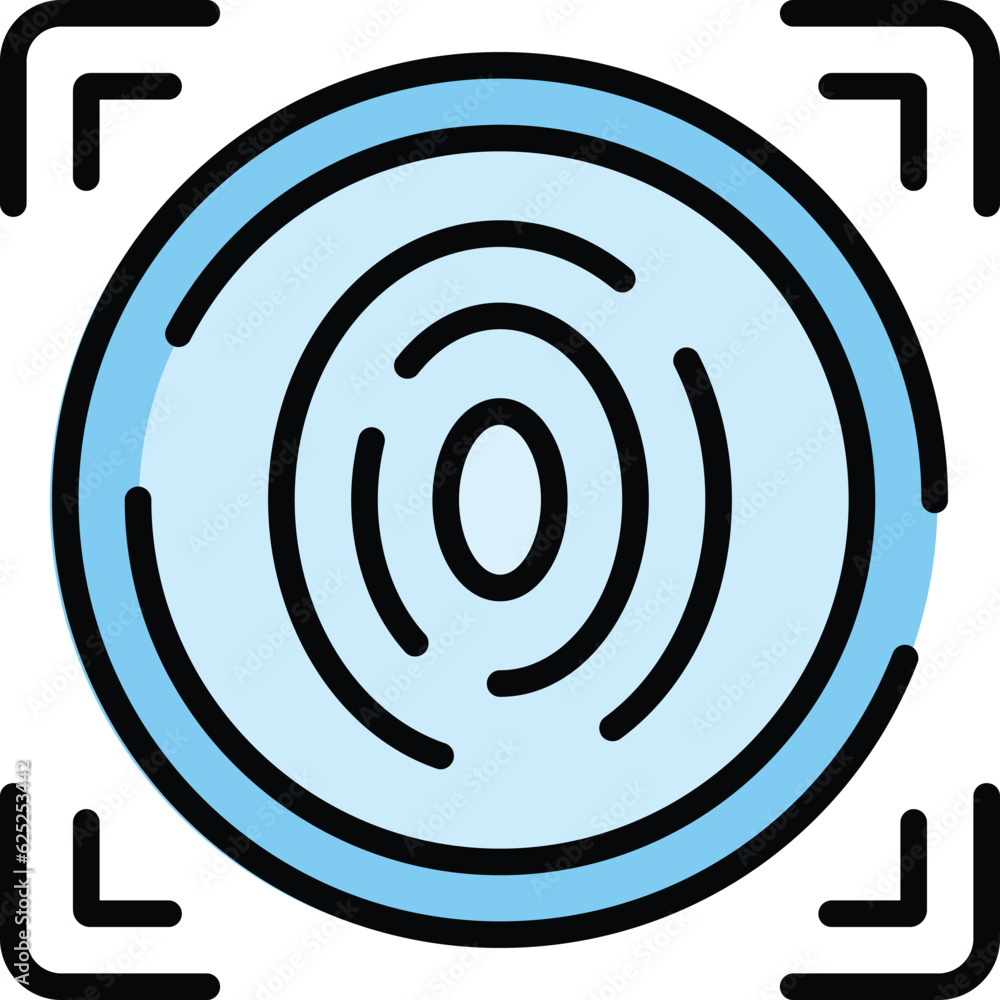 Aufkleber privacy fingerprint icon outline vector. thumbprint lock. print access color flat