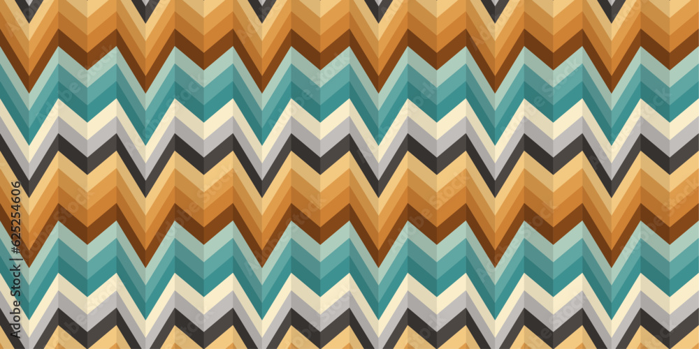 Poster 3D stripes running horizontally like a curved wall. For printing and applying to seamless surfaces such as wallpaper or packaging. Vector seamless paper pattern.