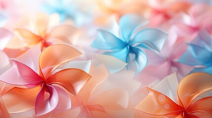  a bunch of colorful flowers on a blurry background with a blurry effect.  generative ai