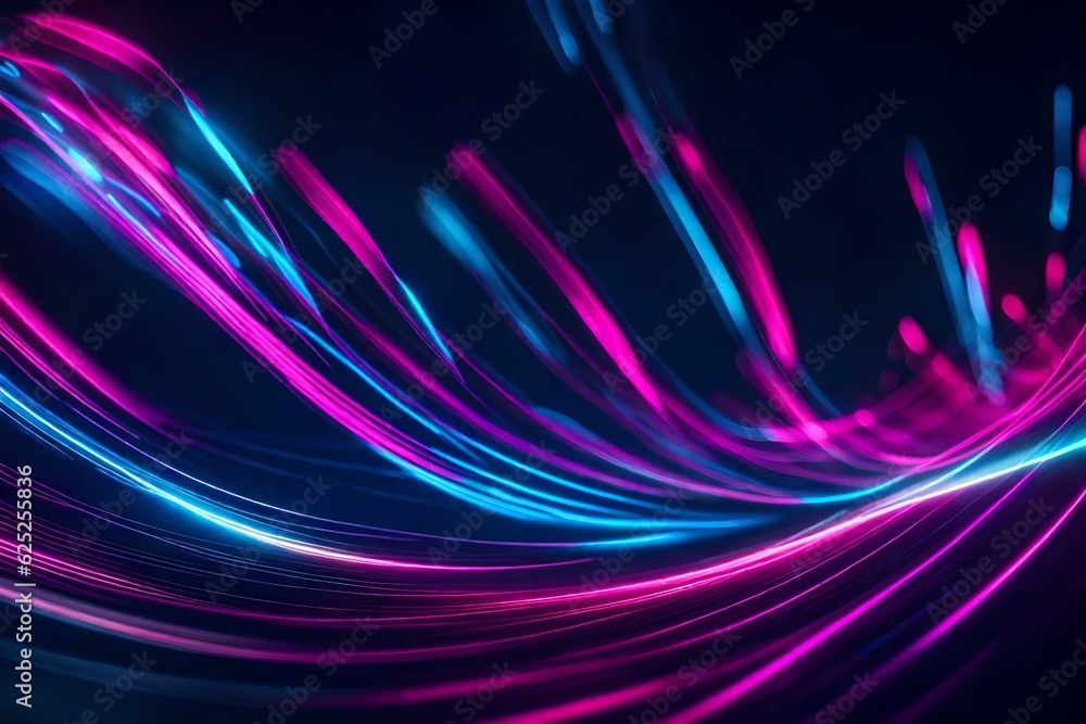Aufkleber abstract blue and red music background with lines generated by ai tool