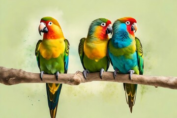 Fototapeta na wymiar pair of parrots