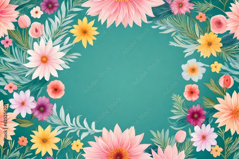 Aufkleber seamless pattern with flowers background generated by ai tool